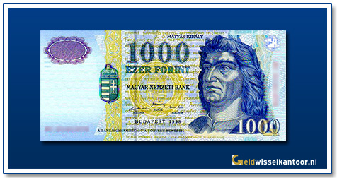Geldwisselenkantoor-1000-Forint-King-Matyas-Hongarije-1998-1999