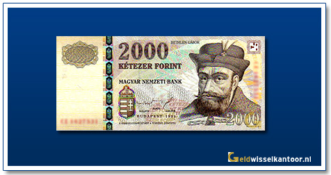 Geldwisselenkantoor-2000-Forint-Prince-Gabor-Bethlen-Hongarije-1998