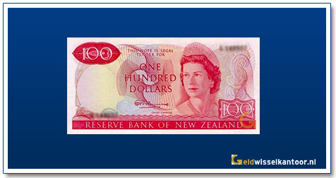 Geldwisselkantoor-100-Dollar-Queen-Elizabeth-II-Nieuw-Zeeland-1967-77