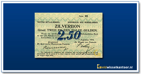 Nederland-2-1/2-Gulden-1914 Zilverbon