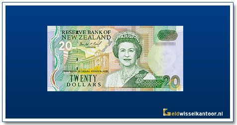 Geldwisselkantoor-20-Dollar-Queen-Elizabeth-II-1992-Nieuw-Zeeland