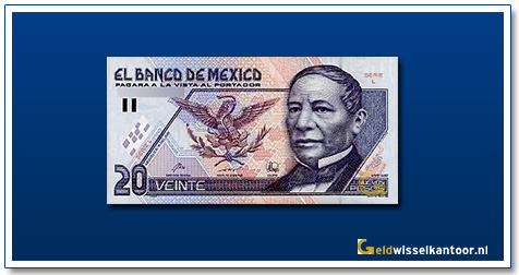 Geldwisselkantoor-20-Nuevos-Pesos-B-Juarez-1992-Mexico