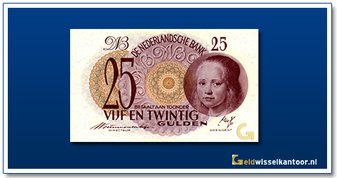 Nederland-25-Gulden-1945-Meisje-in-blauw