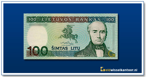 geldwisselkantoor-100-Litu-Jonas-Simonas-Daukantas-Litouwen-1991