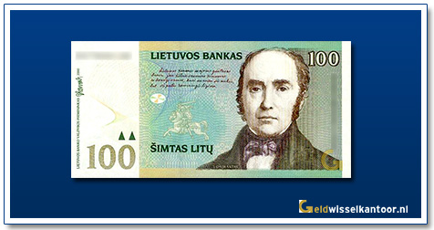 geldwisselkantoor-100-Litu-Jonas-Simonas-Daukantas-Litouwen-2000