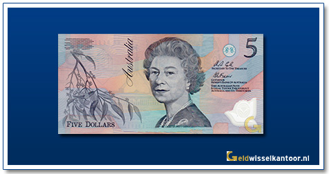 Australische-Dollar-5-dollar-biljet-Queen-Elizabeth-II-1992-2001-Geldwisselkantoor