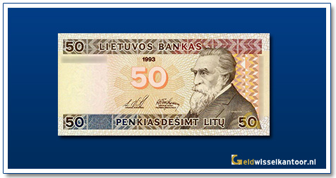 geldwisselkantoor-50-Litu-Jonas-Basanavicius-Litouwen-1993