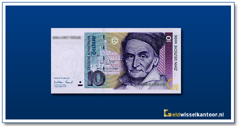 Geldwisselkantoor-10-Mark-Carl-Frieddrich-Gauss-Duitsland-1989-99