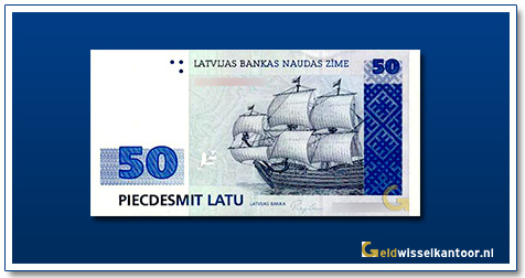 Geldwisselkantoor-50-Latu-Sailing-Ship-Letland-1992-10