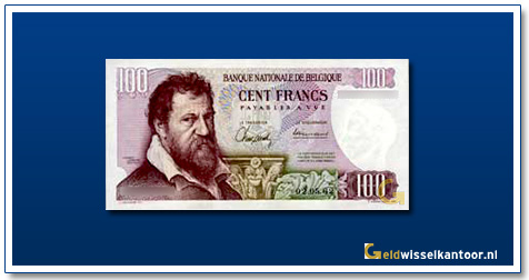 Geldwisselklantoor-100-Francs-James-Ensor-Belgie-1995-2001