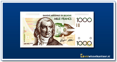 Geldwisselkantoor-1000-Francs-Andre-Gretry-Belgie-1980-96