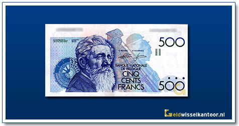 Geldwisselklantoor-500-Francs-Constantin-Meunier-Belgie-1980-81