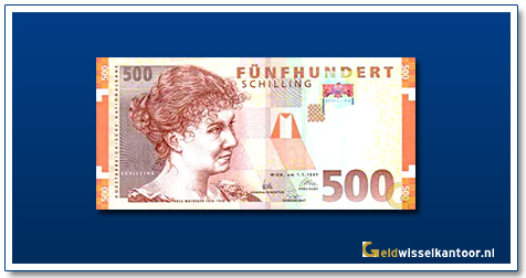 geldwisselkantoor-500-Schilling-Rosa-Mayreder-Oostenrijk-1997