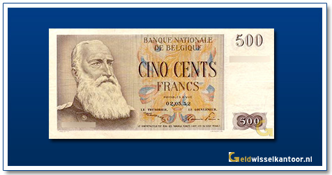 geldwisselkantoor 500 francs leopold II 1952 1958 Belgie