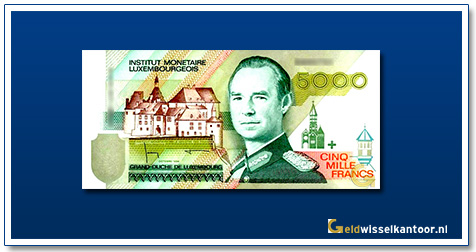 geldwisselkantoor-5000-Francs-Grand-Duke-Jean-Luxenburg-1993-96