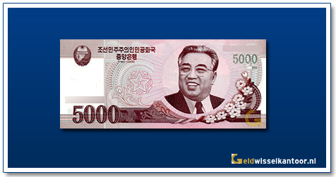geldwisselkantoor-5000-won-kim-II-sung-2009-noord-korea