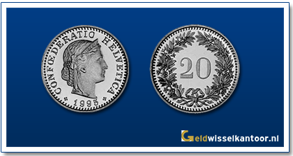 geldwisselkantoor-Zwitserse Frank-munten-20-rapen-zwitserland