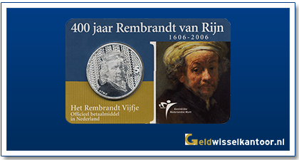 Coincard 5 Euro 2006 Het Rembrandt Vijfje | 400 jaar Rembrandt van Rijn