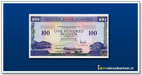 geldwisselkantoor-100-pounds-Rual-and-urban-views-of-Belfast-1990-Ulster-Bank-Noord-Ierland