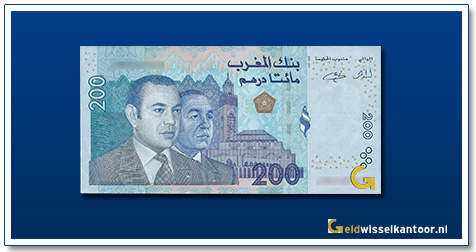 Marokko-200-Dirhams-Mohammed-VI-en-Hassan-II-2002