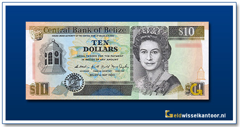 Belize-10-Dollar-Queen-Elizabeth-II-1990-1991