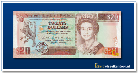 Belize-20-Dollar-Queen-Elizabeth-II-1990