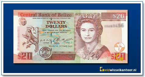 Belize-20-Dollar-Queen-Elizabeth-II-1997-2000