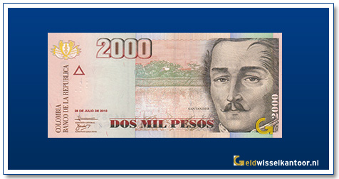 Columbia-2000-Pesos-General-Fransisco-de-Paula-Santander-2009-2014
