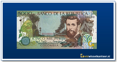 Columbia-5000-Pesos-Poet-Jose-Asunción-Silva-1995