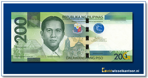 Filipijnen-200-Peso-Diosdado-P.-Macapagal-and-Barasoain-church-2010