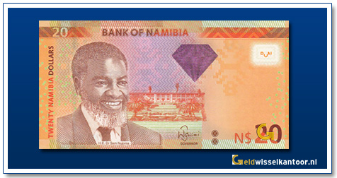 Namibië-20-Dollar-Dr-Sam-Nujoma-2012-heden