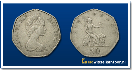 50 Pence Queen Elizabeth II 1969-1981