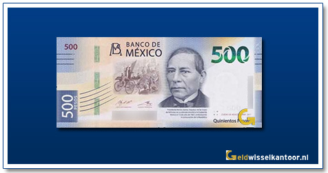 Mexico 500 pesos Benito Juarez 2018