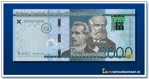 Dominicaanse-Republiek-2000-Pesos-Emilio Prud-Homme-and-José-Reyes-2019