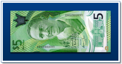 Barbados-5-dollar-2022-Sir-Frank-Worrell-banknote-front