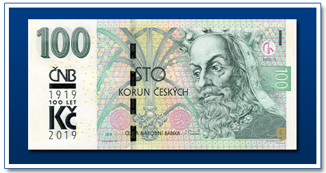Czech-Republic-100-Korun-2018-100th-Anniversary-of-Monetary-Separation-banknote-front