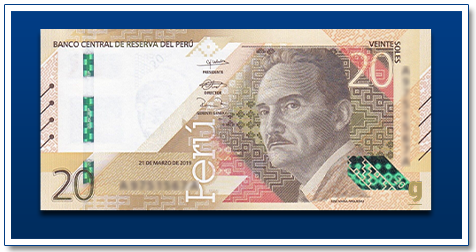 Peru 20 Sol 2022 banknote front