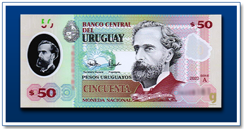 Uruguay 50 pesos José Pedro Varela 2020 banknote front